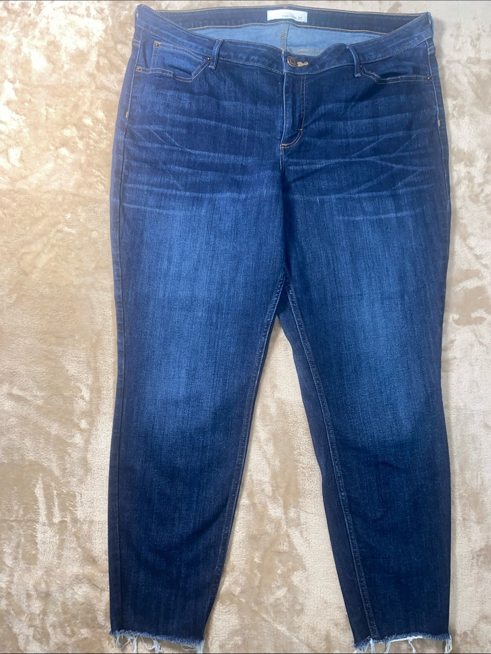 Maurices Dark Blue Cropped Stretch Skinny Jeans